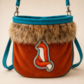 Handcrafted leather purse with fur trim and beadwork – Hide & Stitch Co.