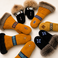 Handcrafted leather mitts with fur trim and beadwork – Hide & Stitch Co.